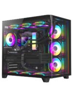 Dragos Ocean Curved Pro V2 7x Argb Fan USB 3.0 Typec 750W 80+ Atx Oyuncu Bilgisayar Kasası Siyah