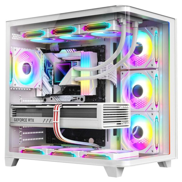 Dragos Ocean Curved Pro V2 ARGB Fanlı Beyaz 750 W E-ATX Oyuncu Kasası