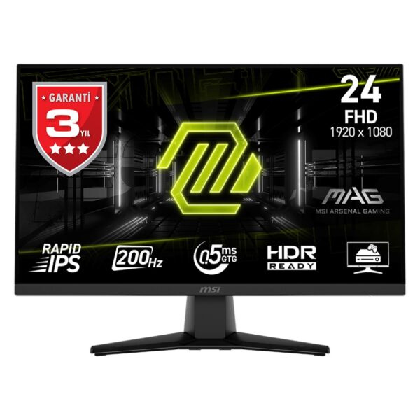 MSI Msı 23.8 Mag 242F 1920X1080 (Fhd) 169 Flat Rapıd IPS 200HZ 0.5ms (Gtg) Freesync Premıum Gamıng Monıtor